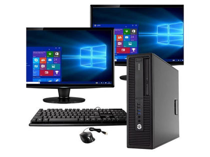 HP EliteDesk 800 G2 Desktop Bundle Core i7 3.4Ghz Windows  with Dual 24