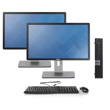 Dell OptiPlex 7040 Mini Desktop Bundle Core i5 2.5Ghz with Dual  24